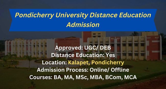 Pondicherry University Distance Education Admission 2023-24